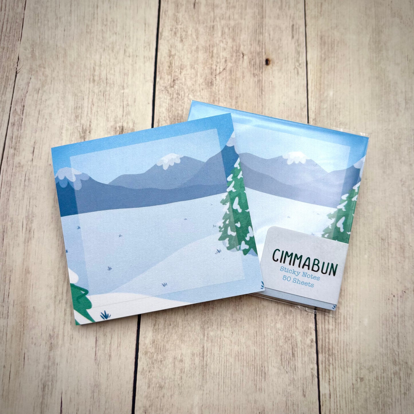 Snowy Field 4x6 Notepad / 3x3 Sticky Notes (Stationery)