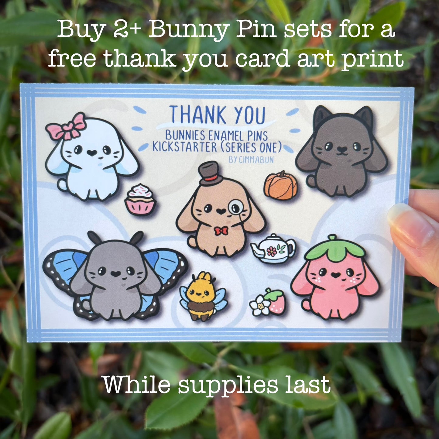Bow Bunny Enamel Pin and Cupcake Mini Pin