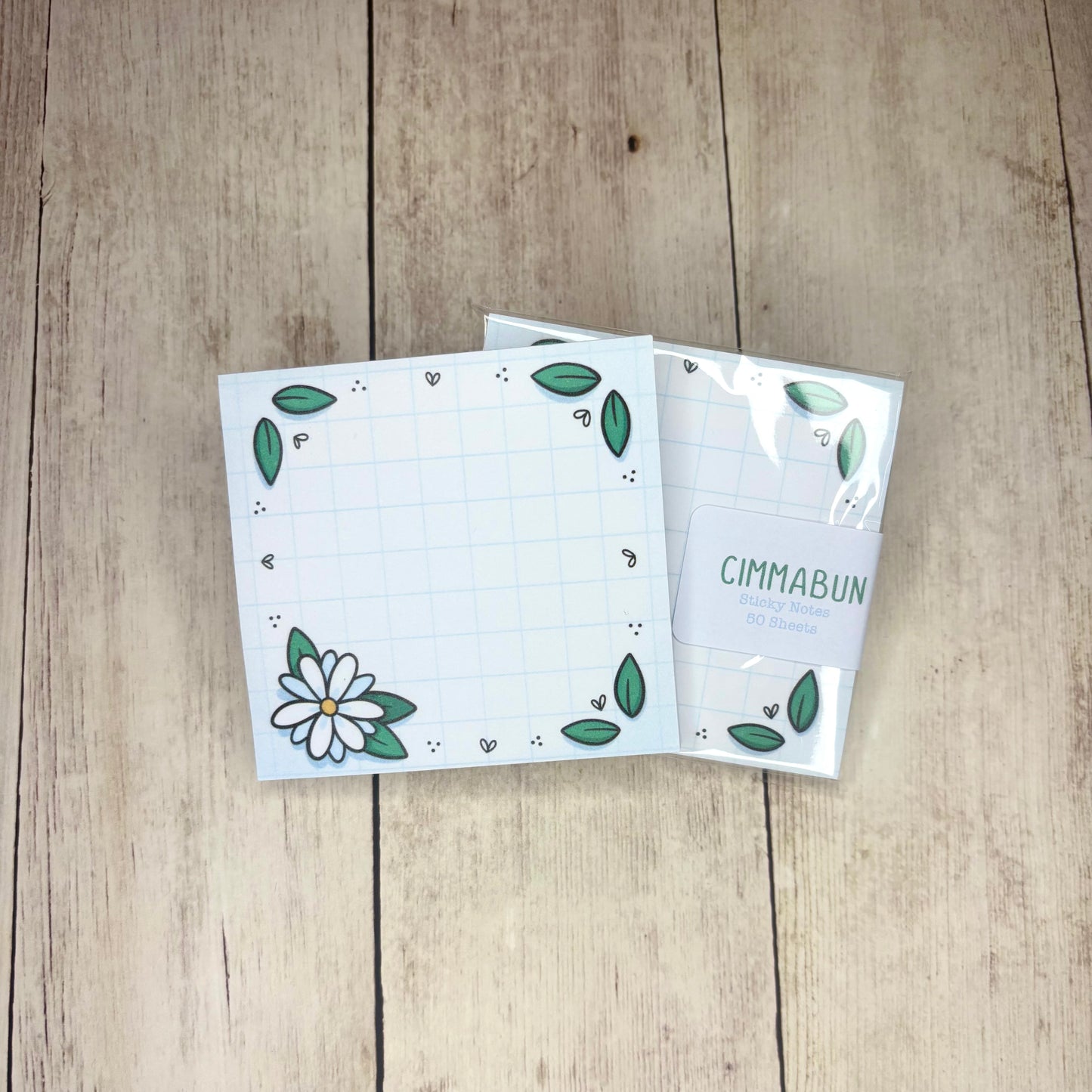 Daisy Grid Cute Spring Sticky Notes Stationery