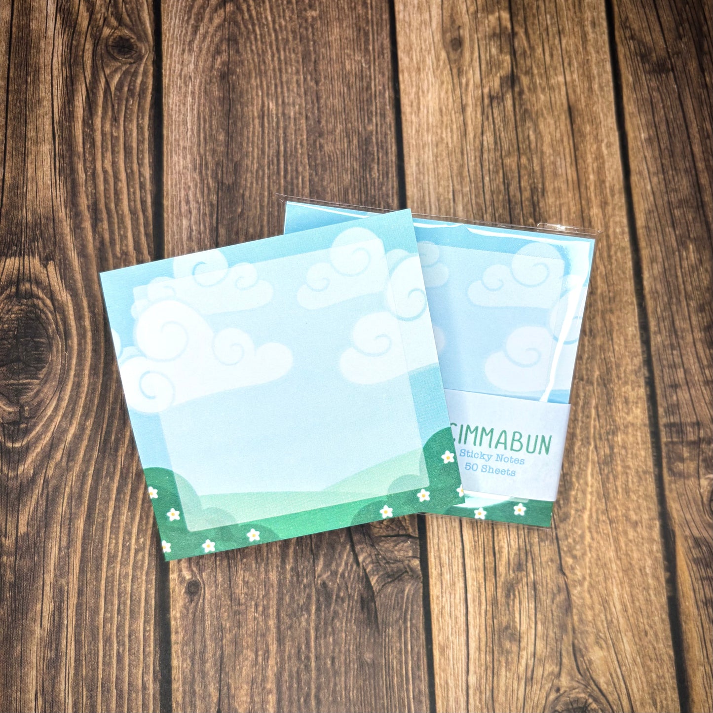 Spring Day (Cloudy Field) Cute Sticky Notes Stationery