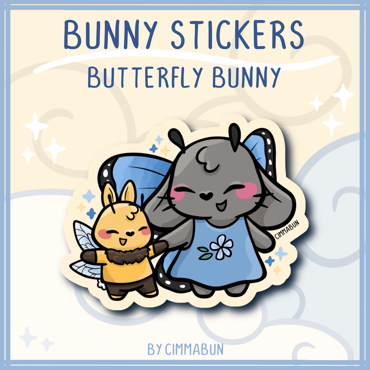 Kickstarter Bunnies 3” Cute Vinyl Sticker (Individual or Set of 5)