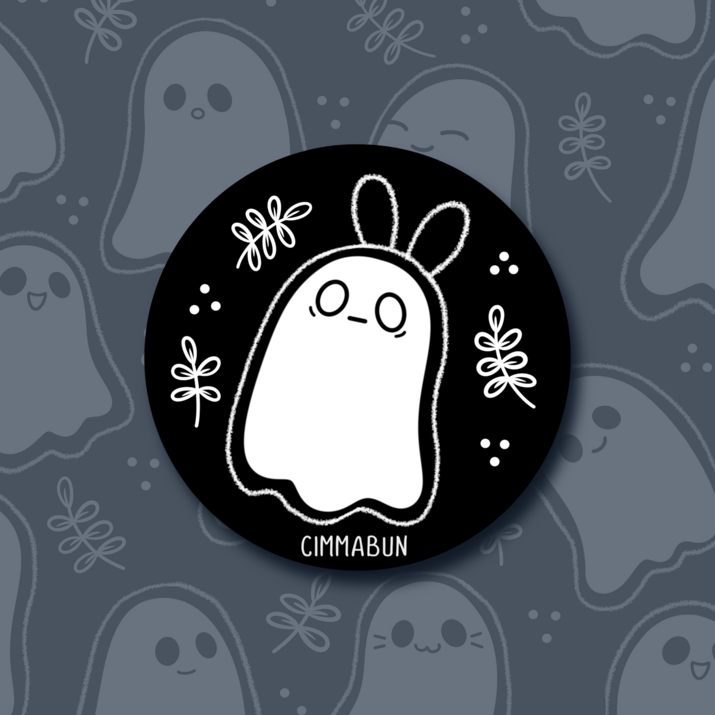 Harold the Ghost Bunny 2.7” Cute Vinyl Sticker