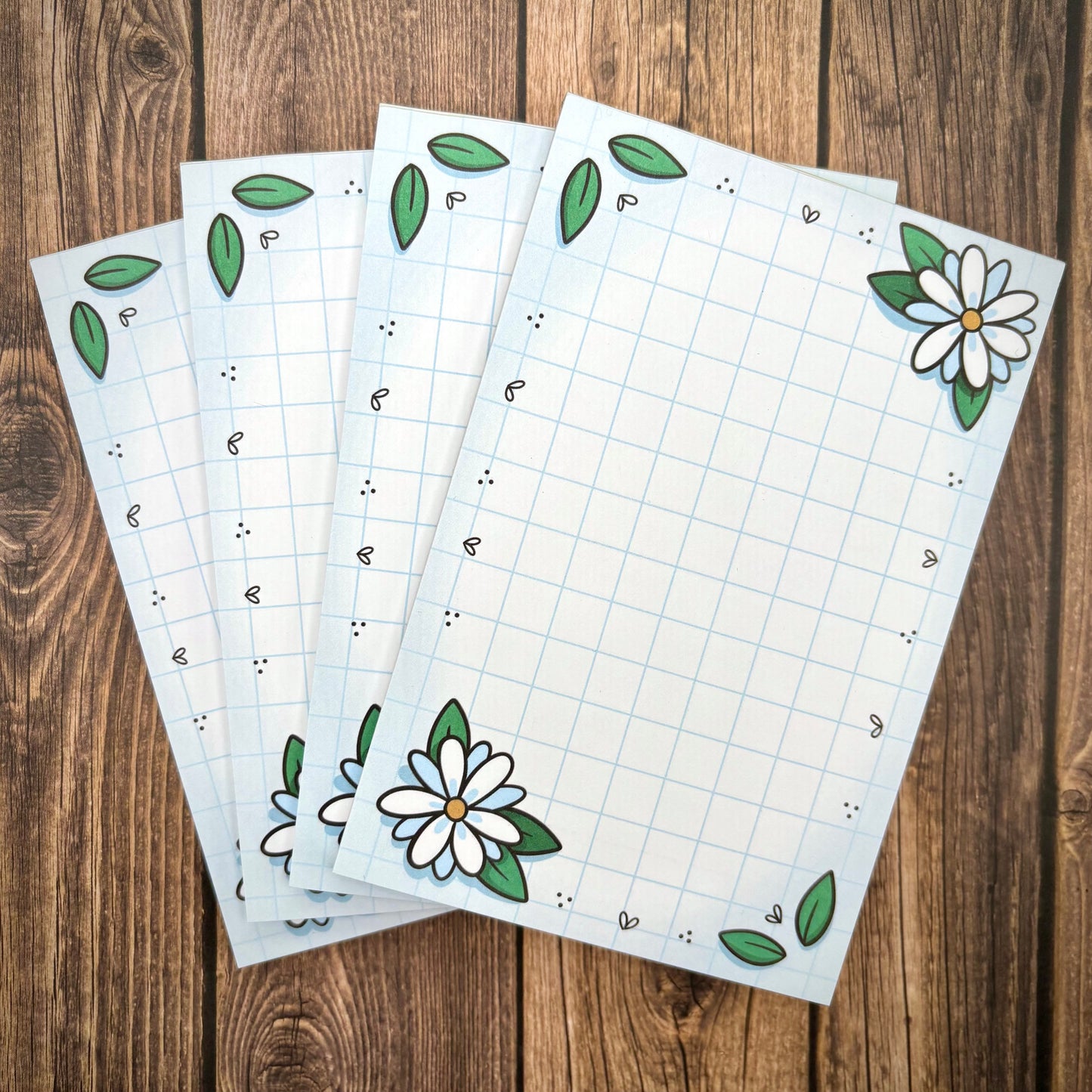 Daisy Grid 4x6 Notepad / 3x3 Sticky Notes (Stationery)