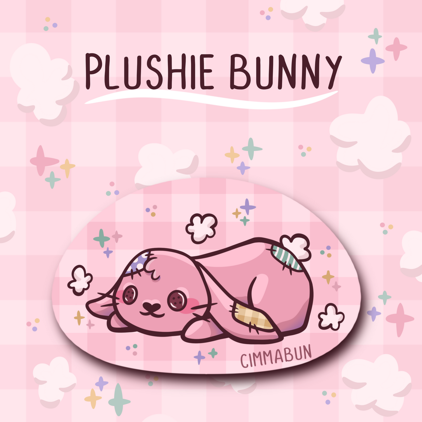 Plushie Bunny 2.7” Cute Vinyl Sticker