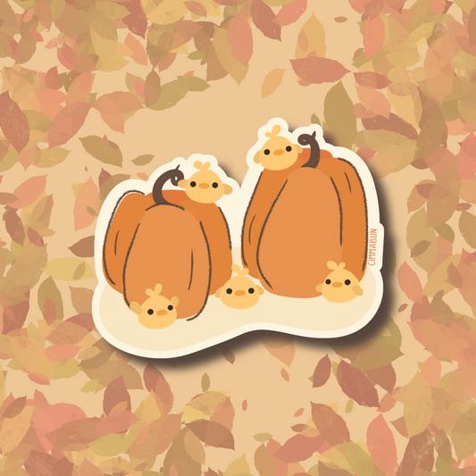 Pumpkins and Chicks 3” Cute Vinyl Sticker