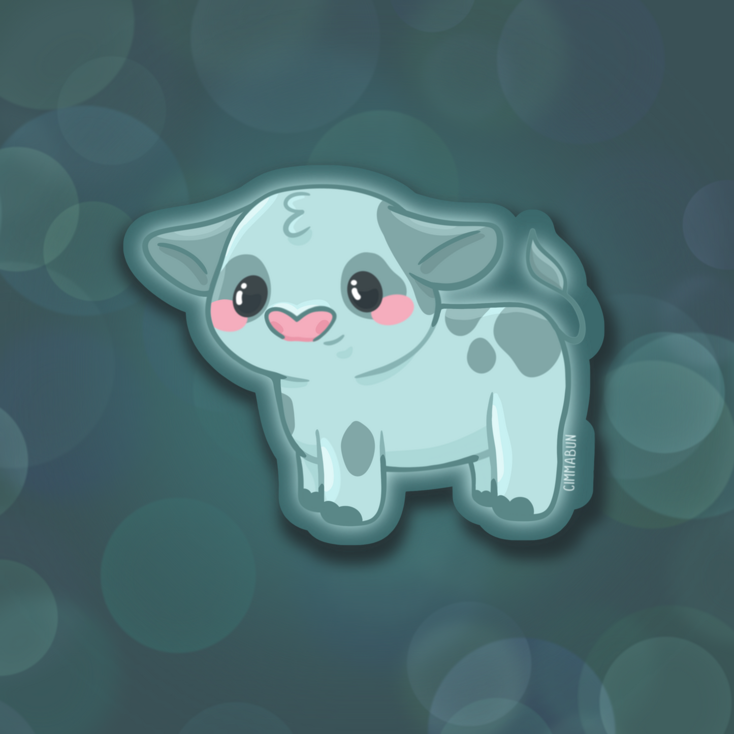 Ghost Cow 3” Cute Vinyl Sticker