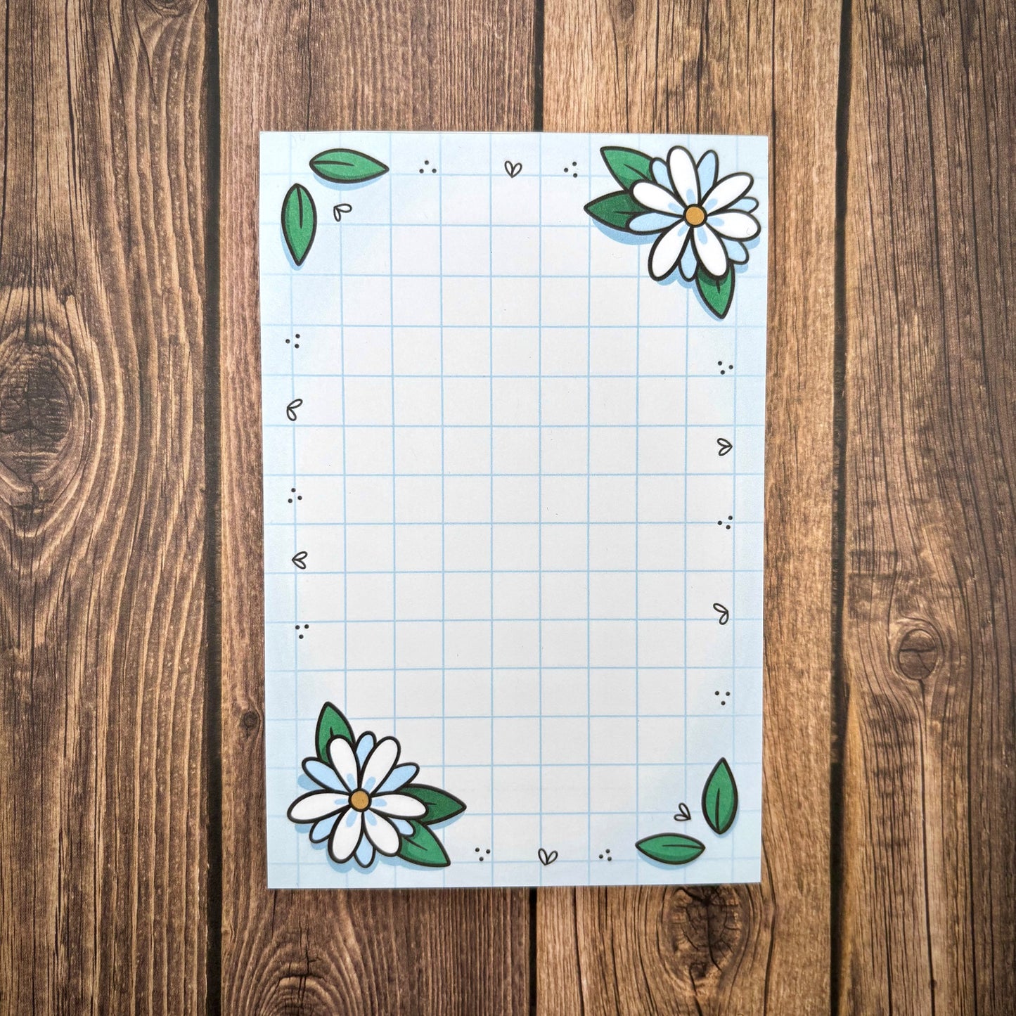 Daisy Grid 4x6 Notepad / 3x3 Sticky Notes (Stationery)