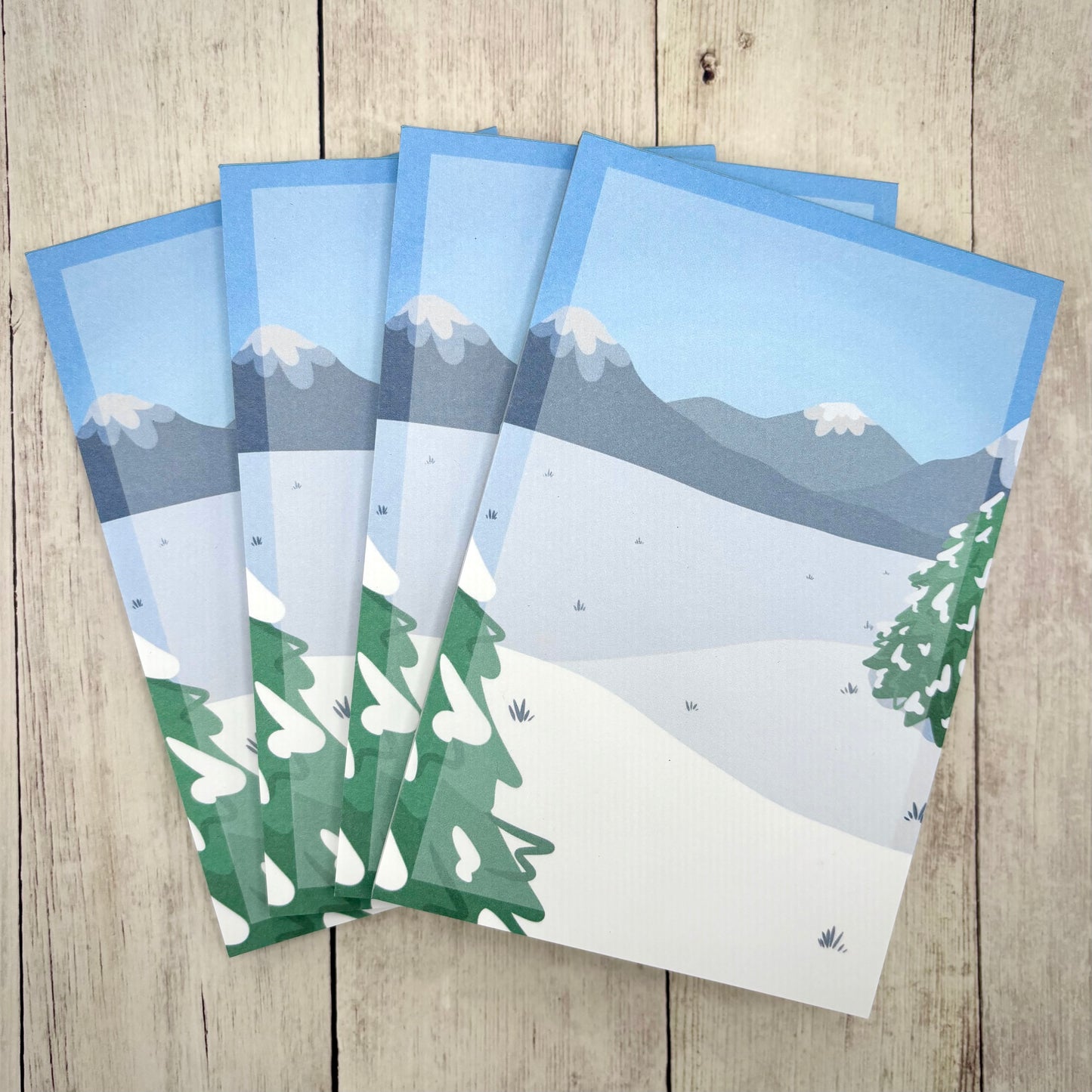 Snowy Field 4x6 Notepad / 3x3 Sticky Notes (Stationery)