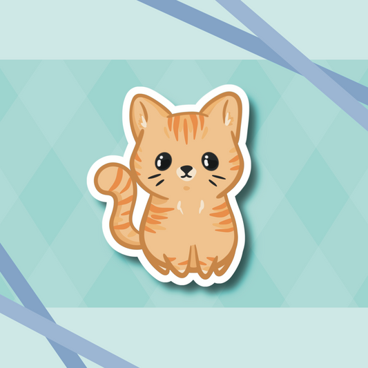 Orange Tabby Cat 2.7” Cute Vinyl Sticker