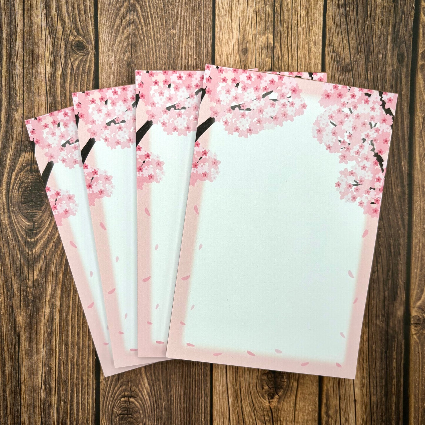 Sakura Cherry Blossom Trees 4x6 Notepad / 3x3 Sticky Notes (Stationery)
