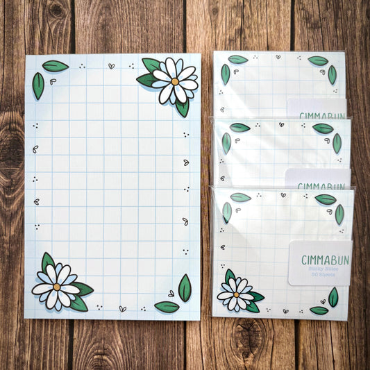 Daisy Grid 4x6 Notepad / 3x3 Sticky Notes (Stationery)