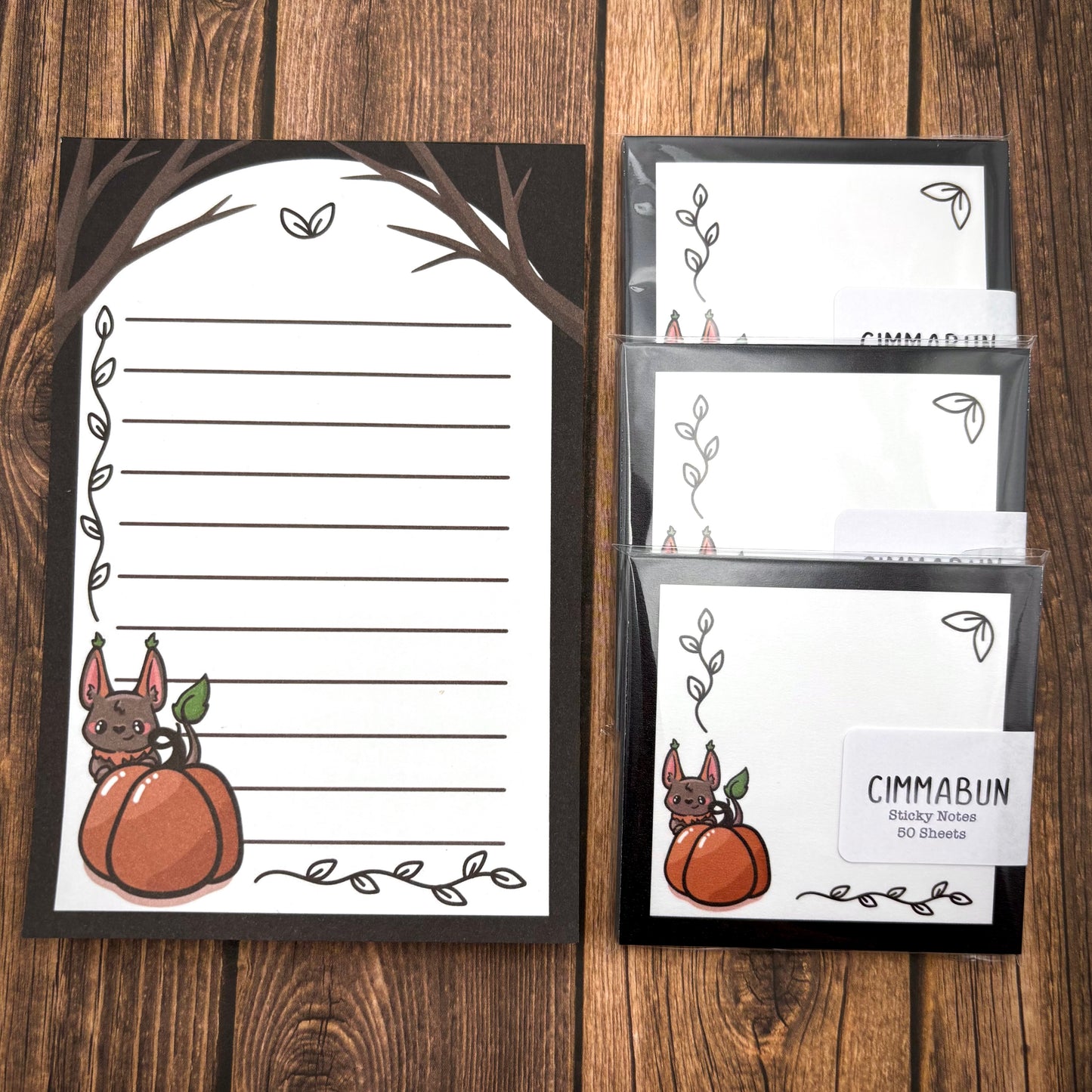 Pumpkin Whisper 4x6 Notepad / 3x3 Sticky Notes (Stationery)