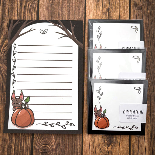 Pumpkin Whisper 4x6 Notepad / 3x3 Sticky Notes (Stationery)