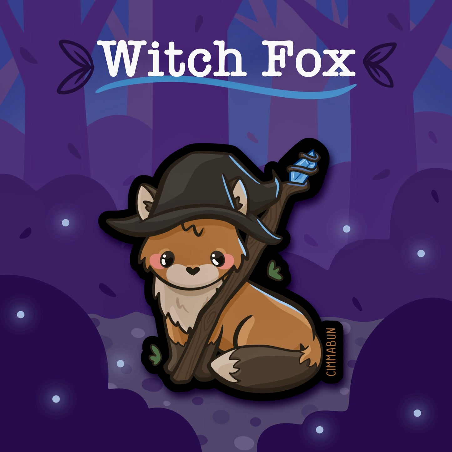 Witch Fox 2.7” Cute Vinyl Sticker