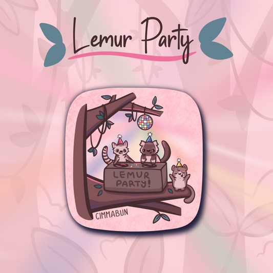 Lemur Party 2.5” Cute Vinyl Sticker