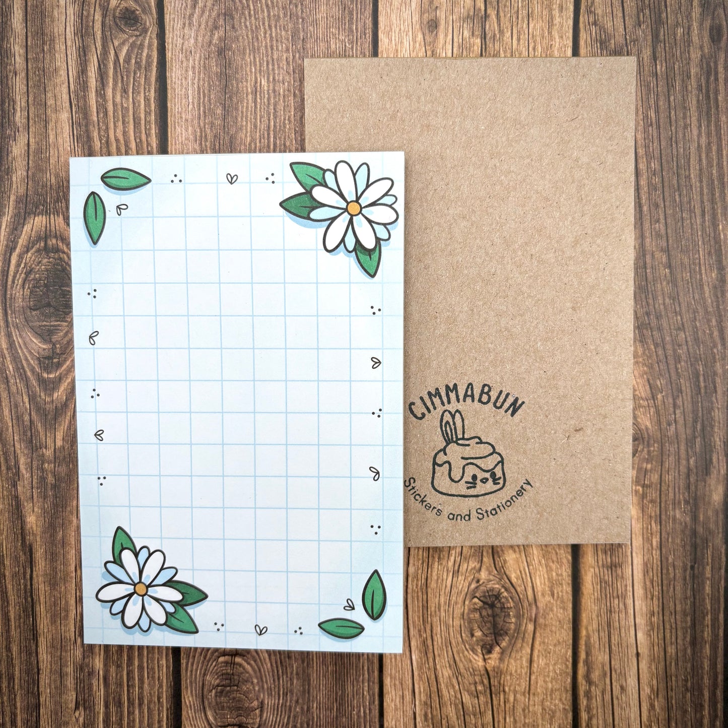 Daisy Grid 4x6 Notepad / 3x3 Sticky Notes (Stationery)