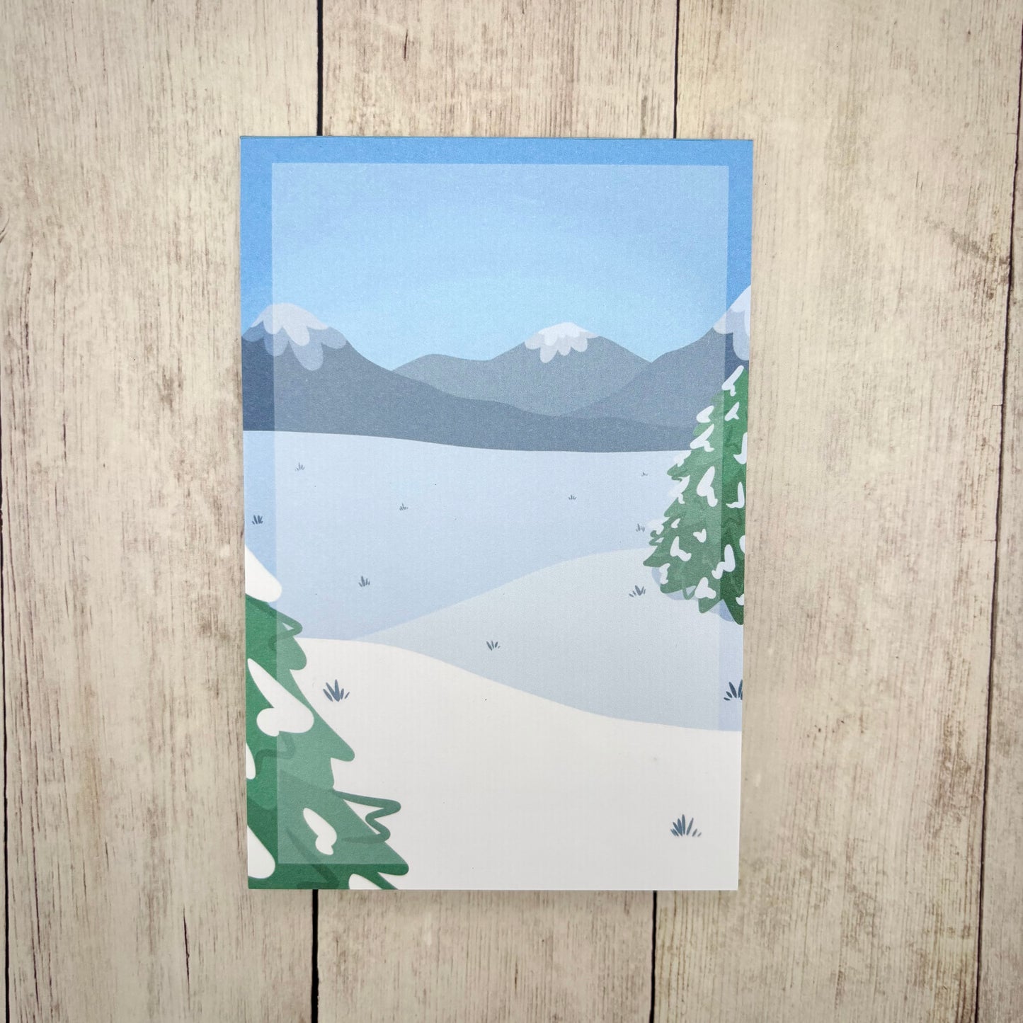 Snowy Field 4x6 Notepad / 3x3 Sticky Notes (Stationery)