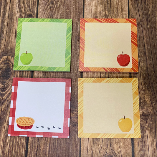 Apple Cute Fall Sticky Notes (50 Pages) || Red, Green, Yellow, Pie