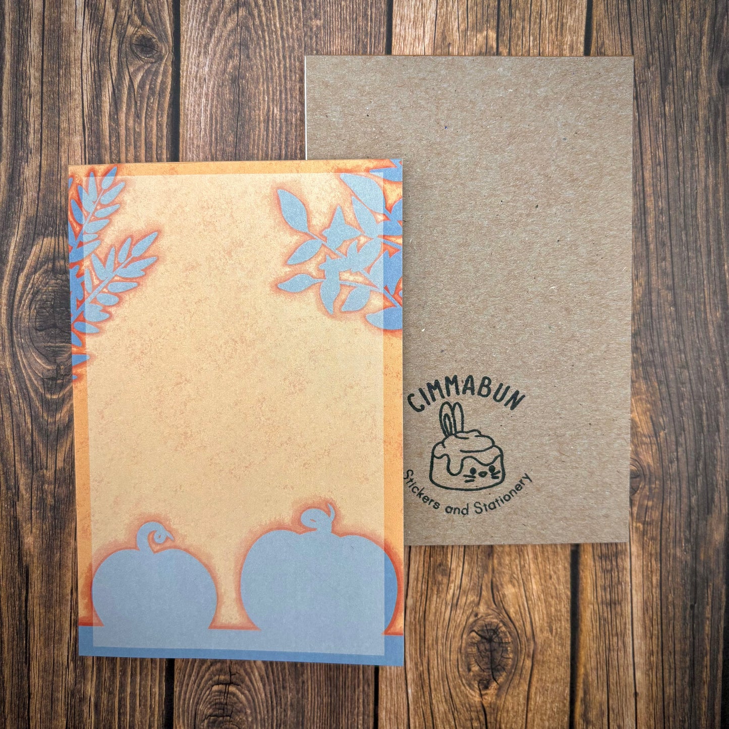 Pumpkin Shadow 4x6 Notepad / 3x3 Sticky Notes (Stationery)