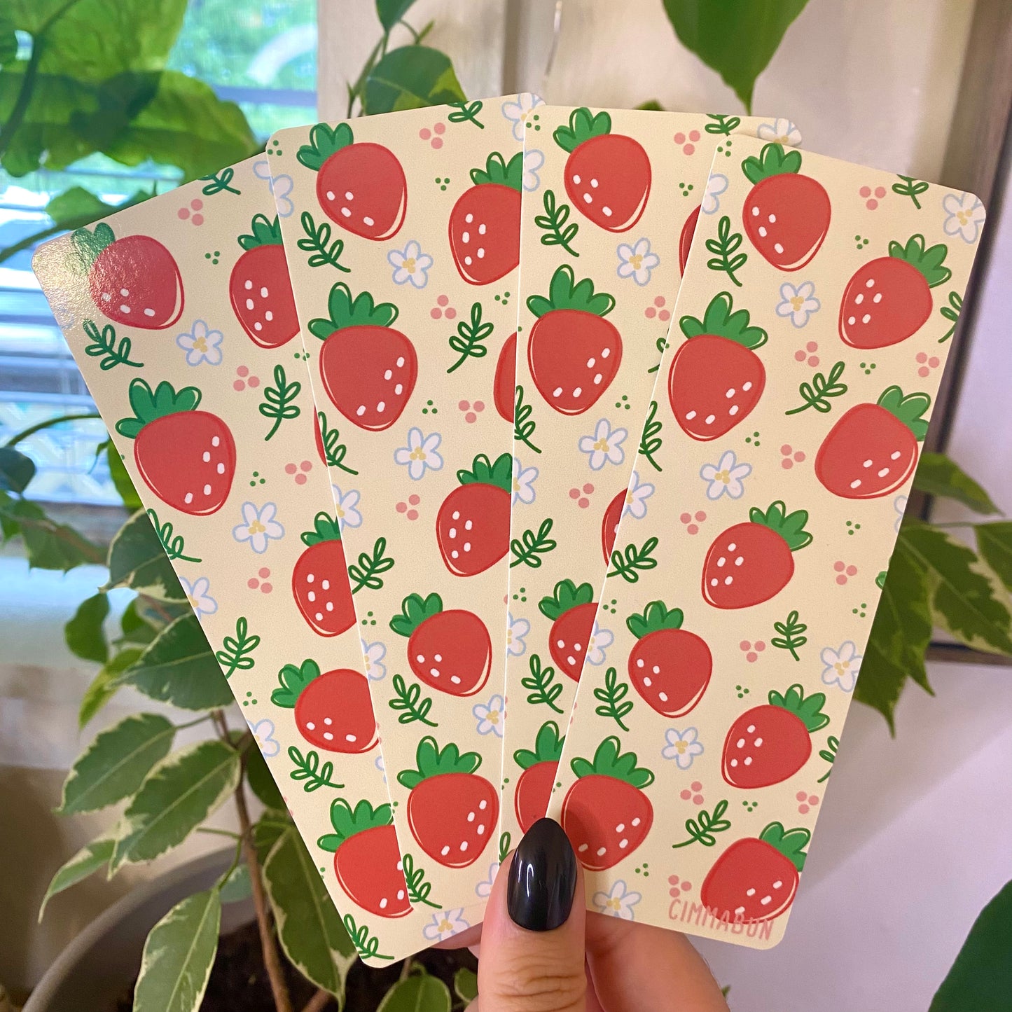 Strawberry Pattern Cute Bookmark