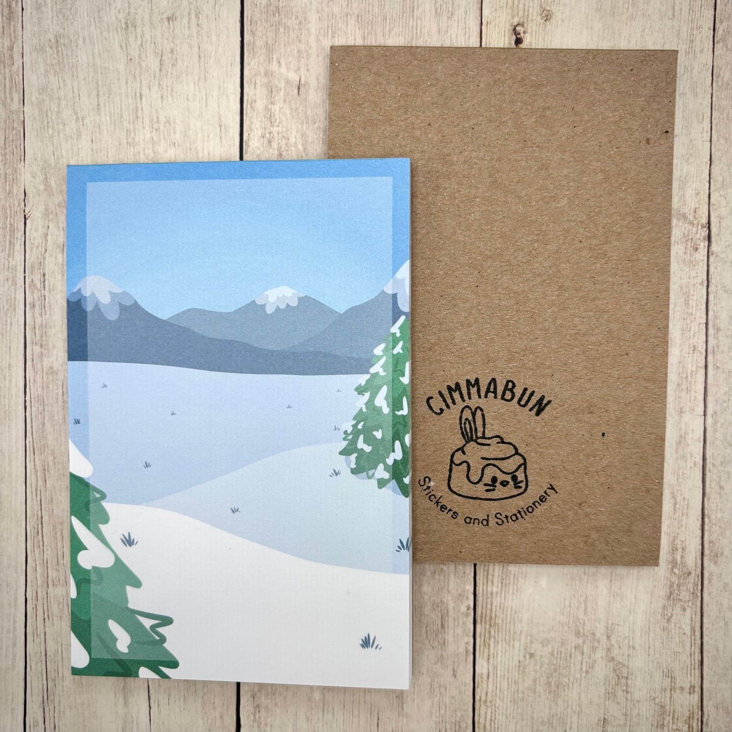 Snowy Field 4x6 Notepad / 3x3 Sticky Notes (Stationery)