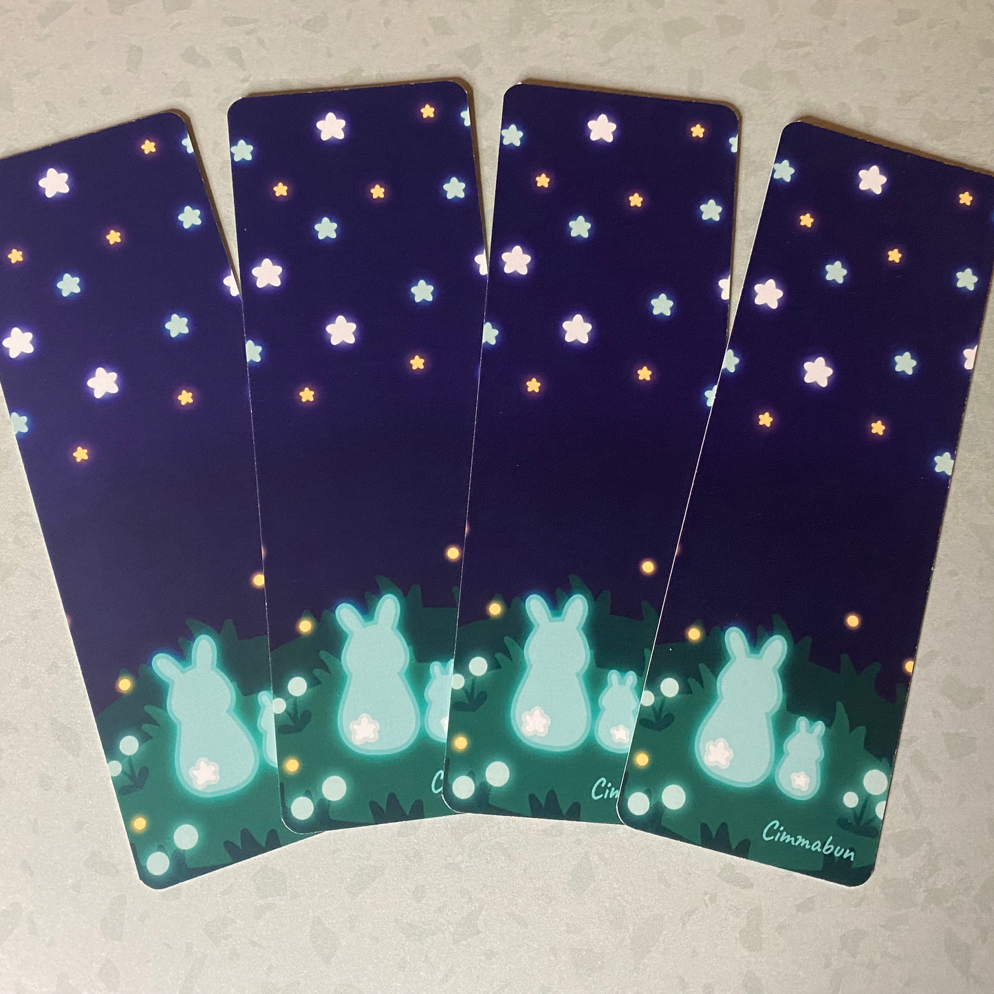 Stargazing Bunnies Cute Bookmark