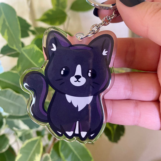 Tuxedo Cat Cute Acrylic Keychain