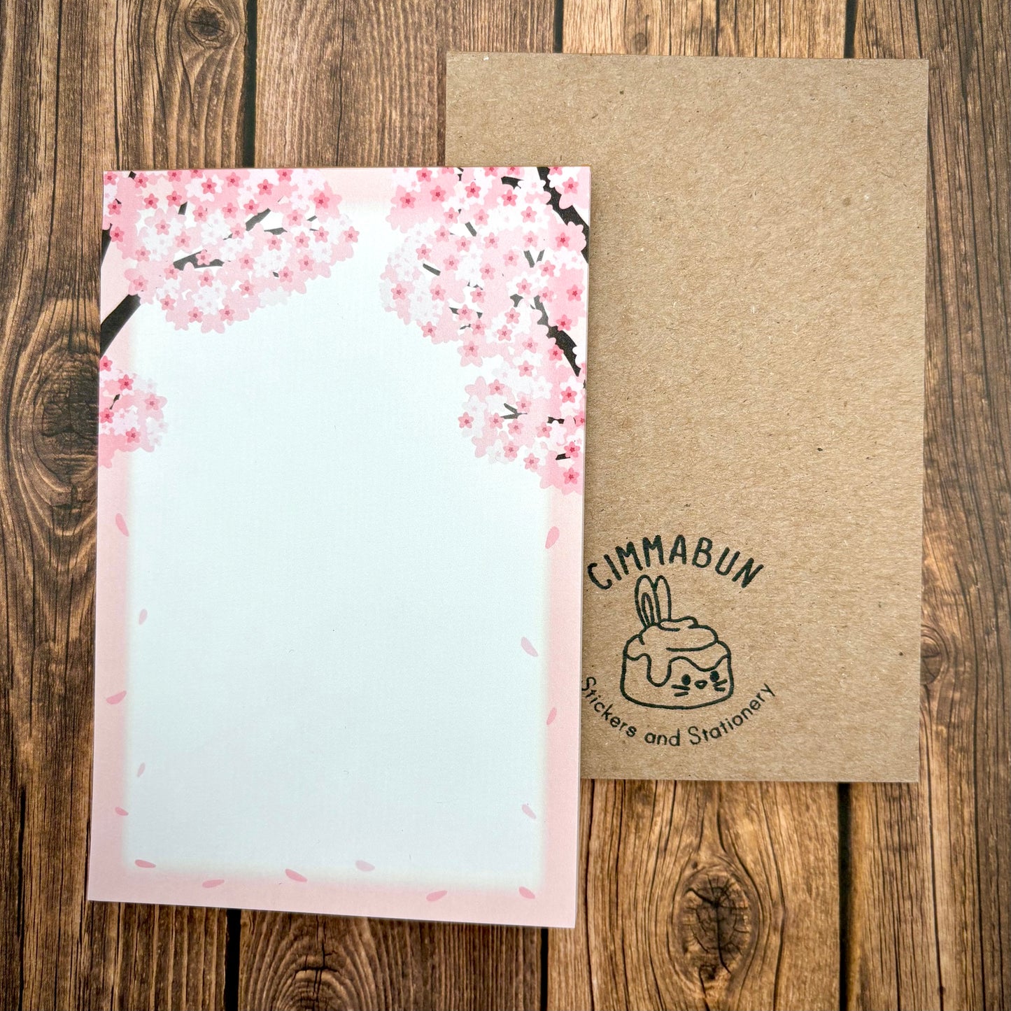 Sakura Cherry Blossom Trees 4x6 Notepad / 3x3 Sticky Notes (Stationery)