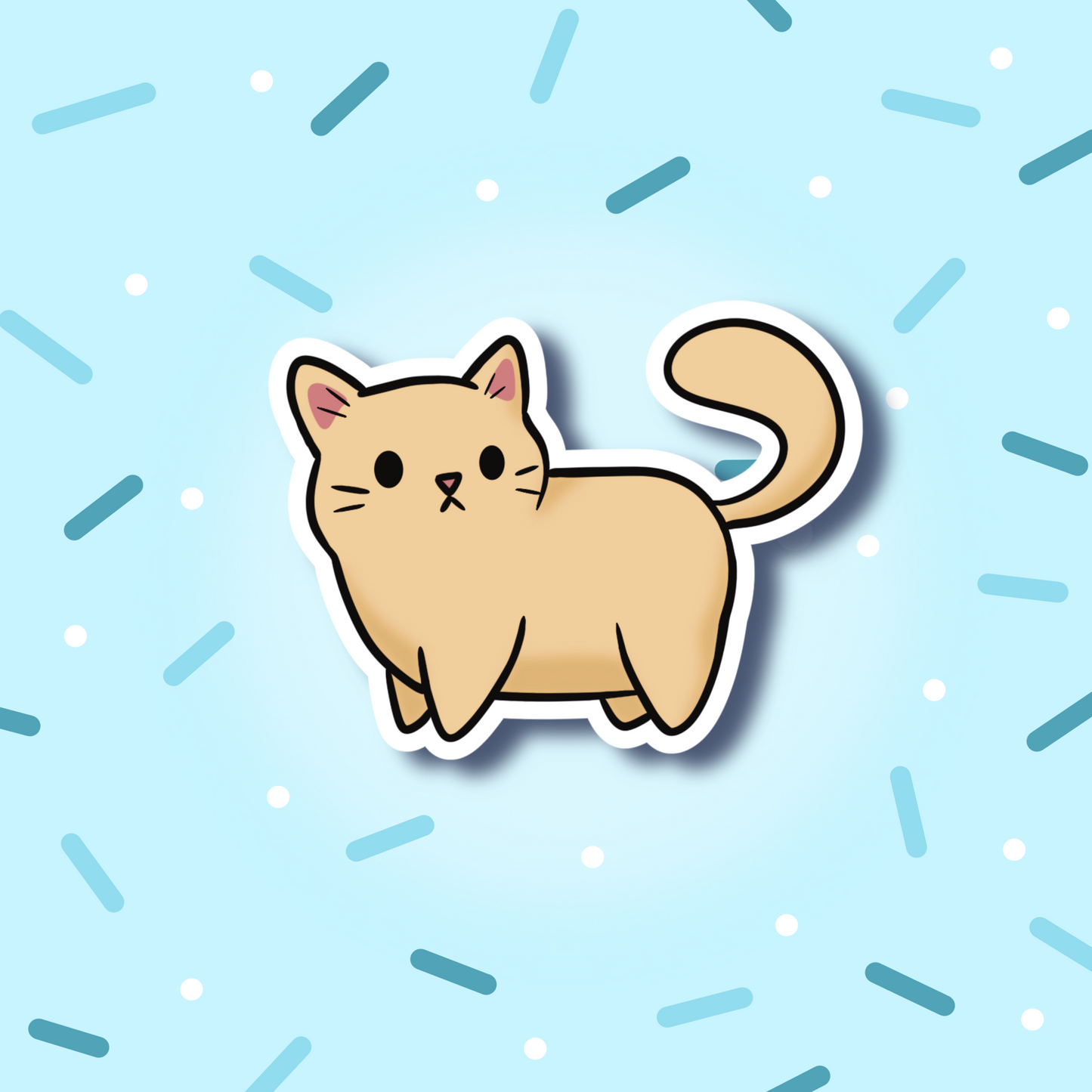 Orange Cream Cat Cute 3" Vinyl Sticker