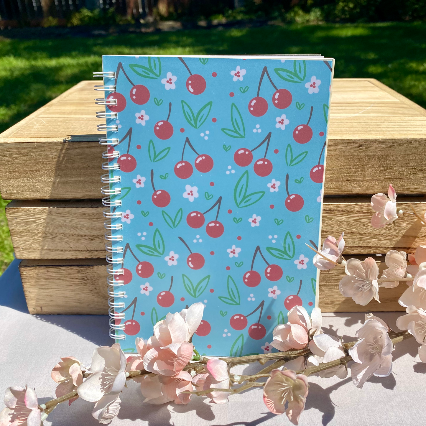 Cute Cherry Spiral-bound Notebook (200 pages / 100 sheets)