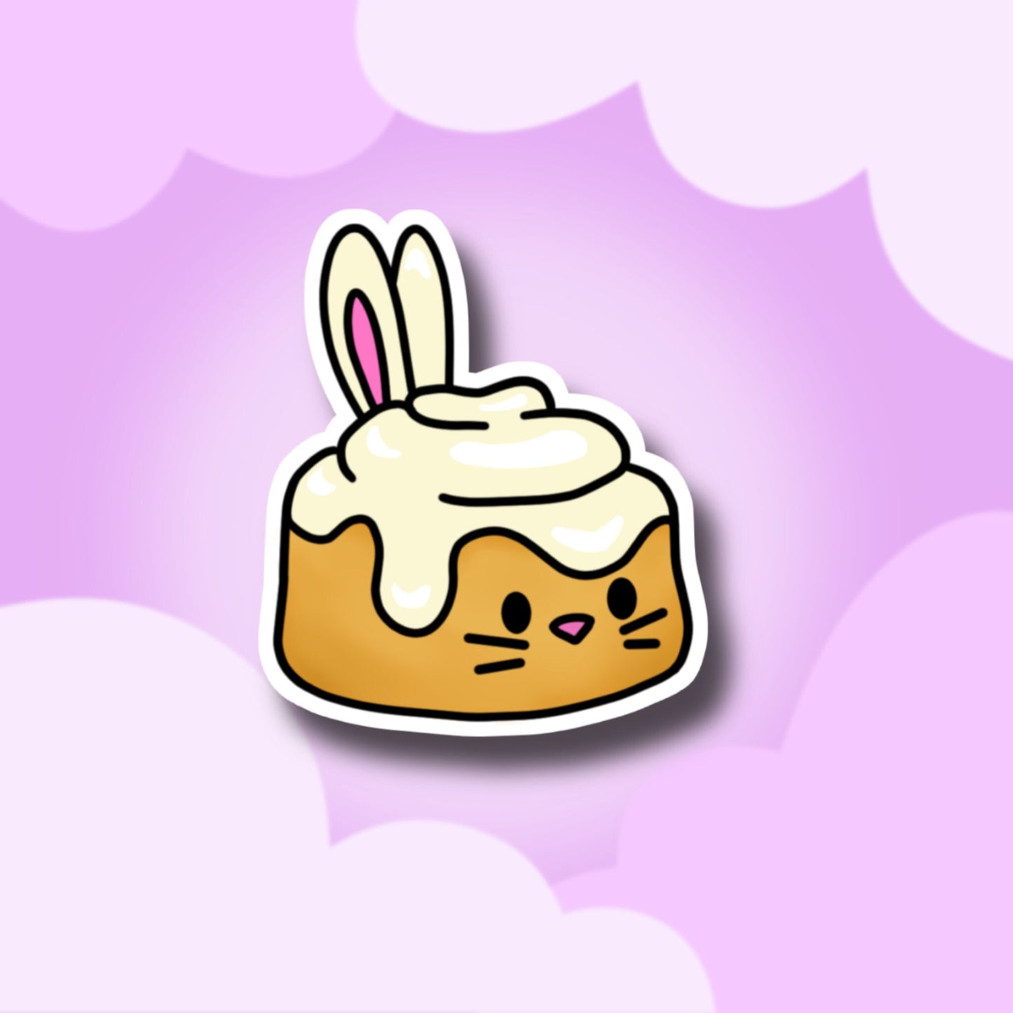 Cimmabun Cinnamon Roll Bunny Cute 3" Vinyl Sticker