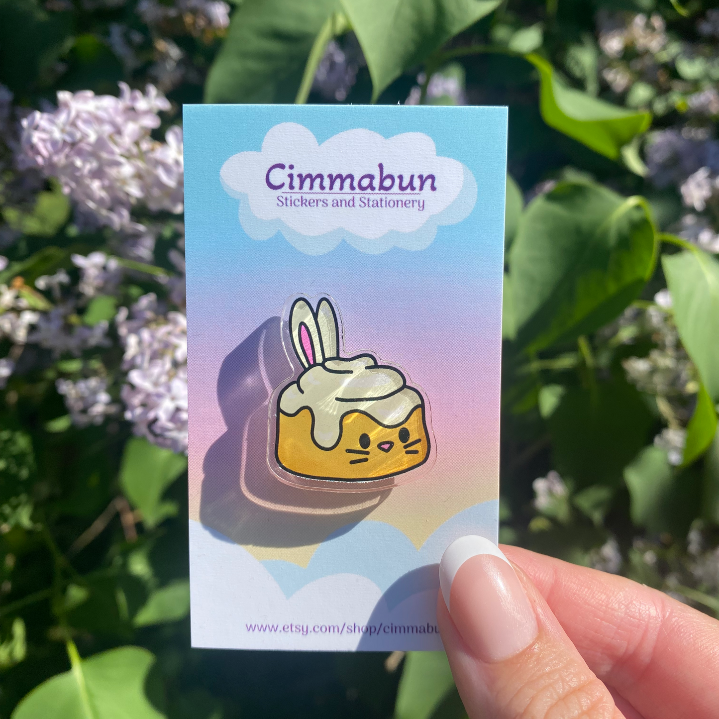 Cimmabun Cinnamon Roll Bunny Cute Acrylic Pin