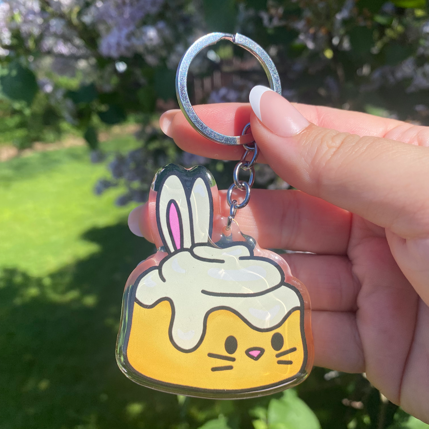 Cimmabun Cinnamon Roll Bunny Cute Acrylic Keychain