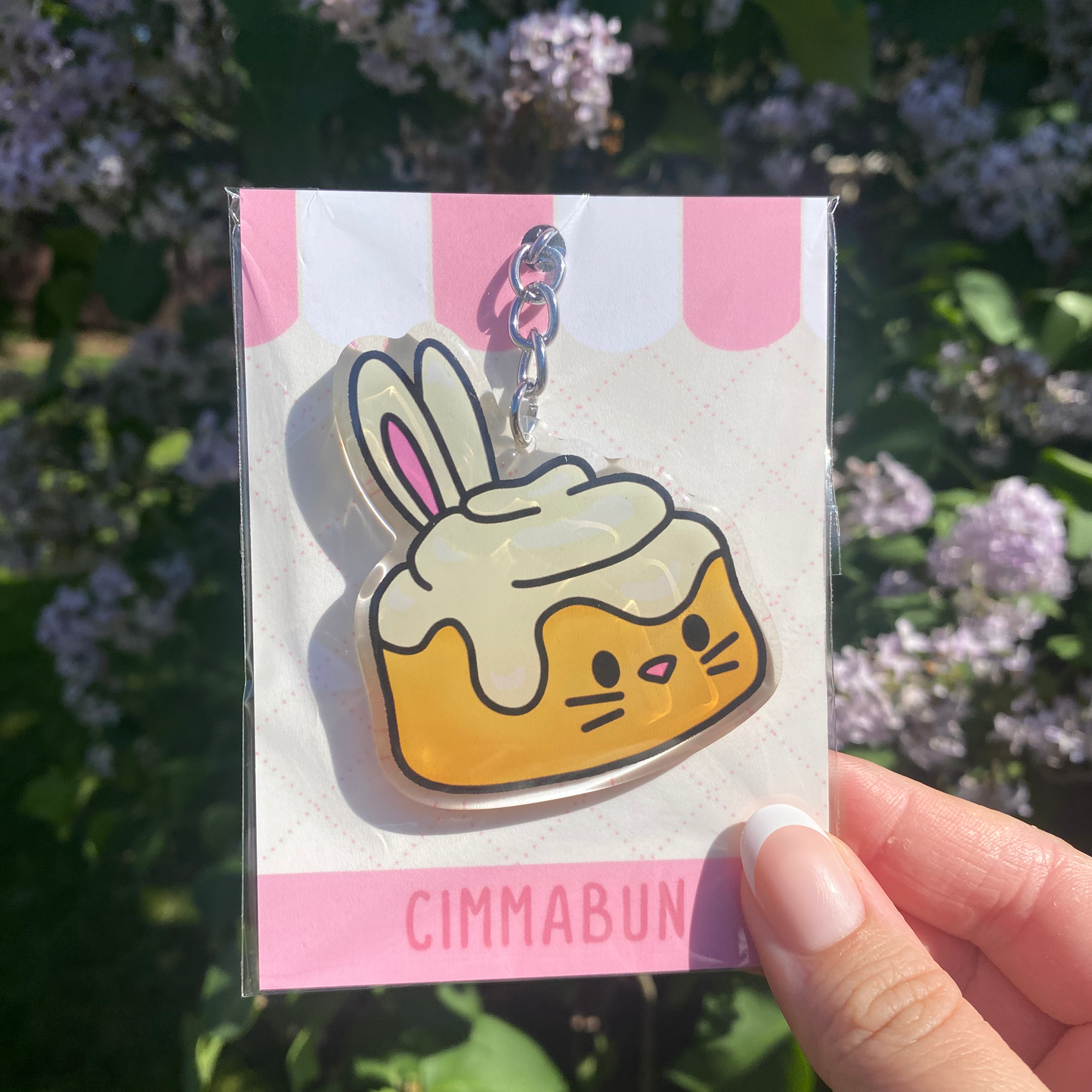 Cimmabun Cinnamon Roll Bunny Cute Acrylic Keychain