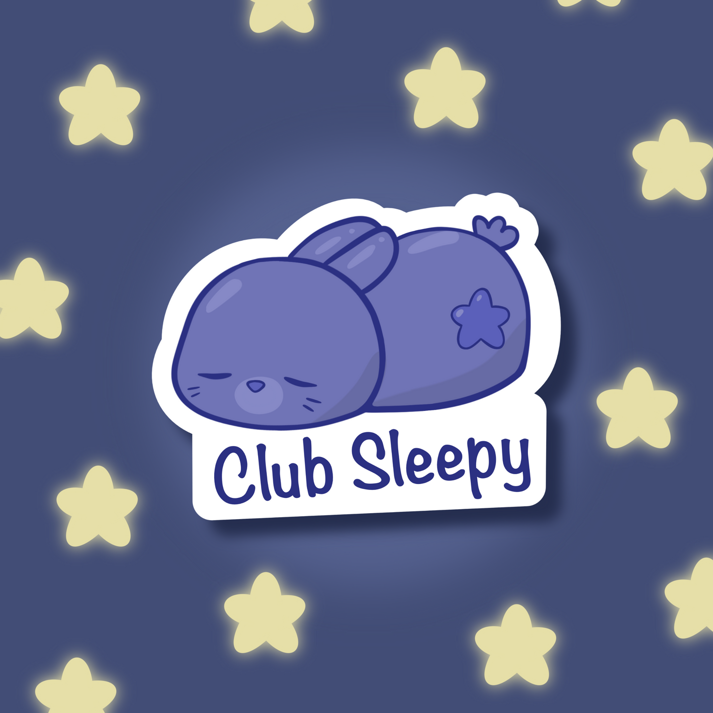 Club Sleepy Bunny Cute 3" Vinyl Sticker