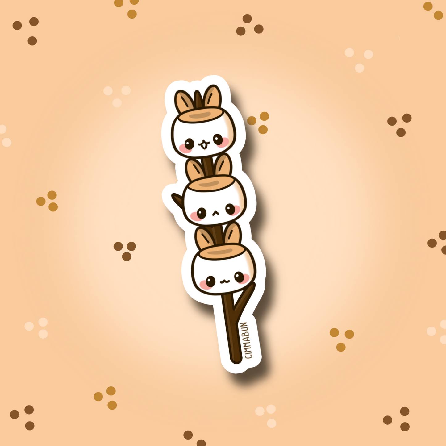 Marshmallow Bunnies 3" Cute Vinyl Sticker