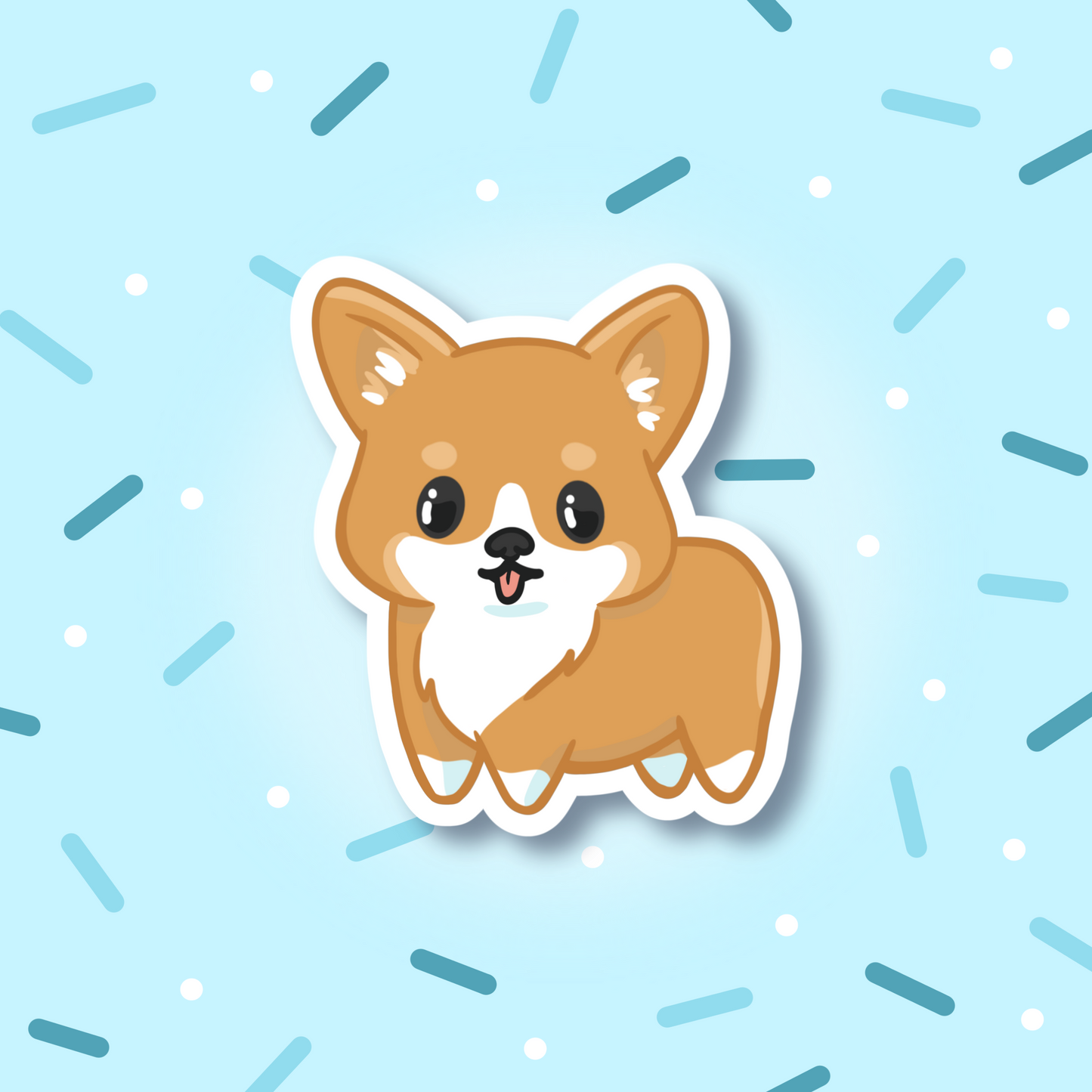 Orange Corgi Dog Cute 3" Vinyl Sticker