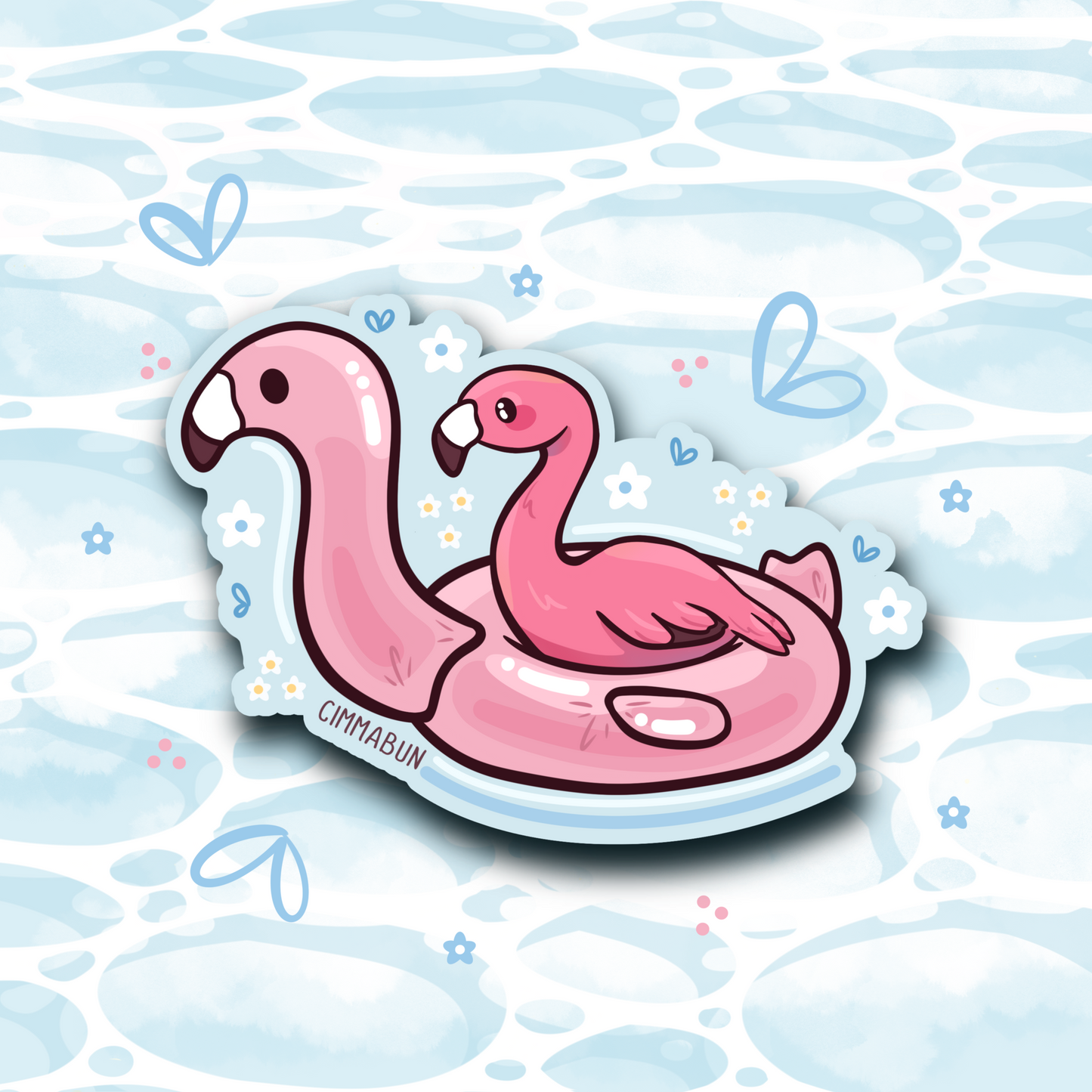 Flamingo Floatie 2.7” Cute Vinyl Sticker