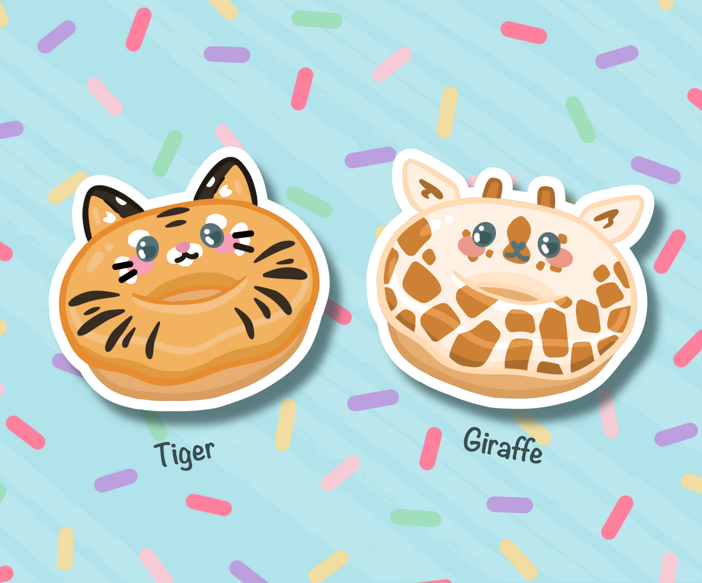 Donut Animals Cute Vinyl Sticker Pack