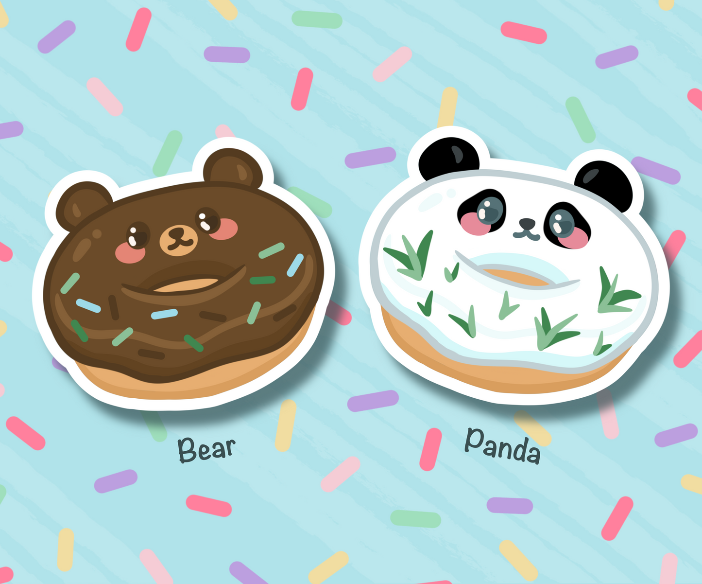 Donut Animals Cute Vinyl Sticker Pack