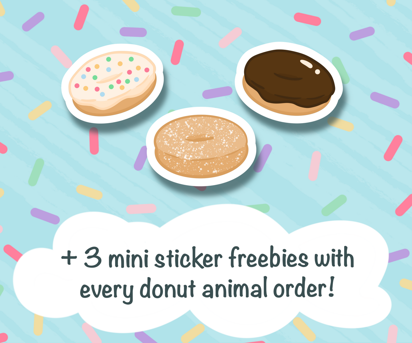 Donut Animals Cute Vinyl Sticker Pack