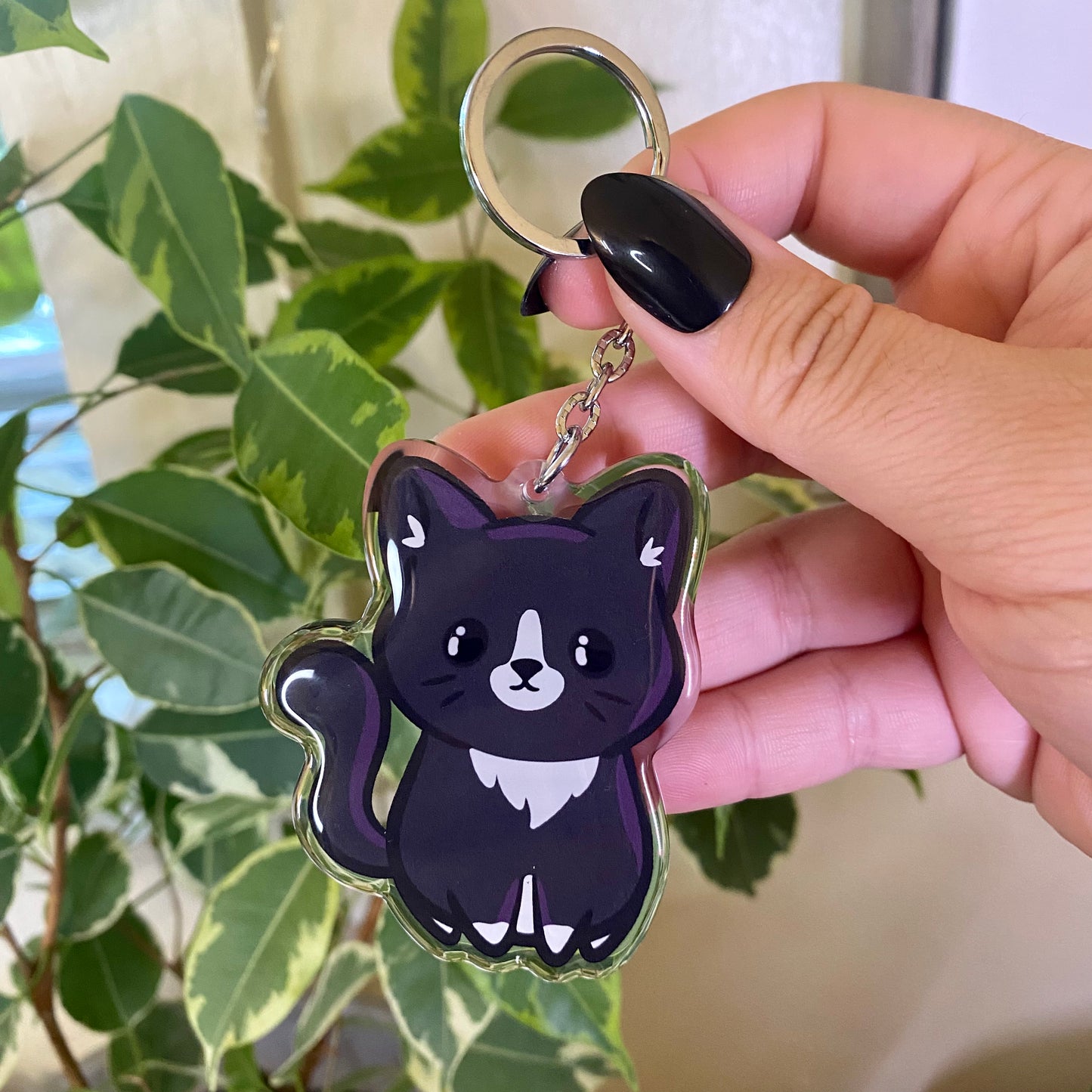 Tuxedo Cat Cute Acrylic Keychain