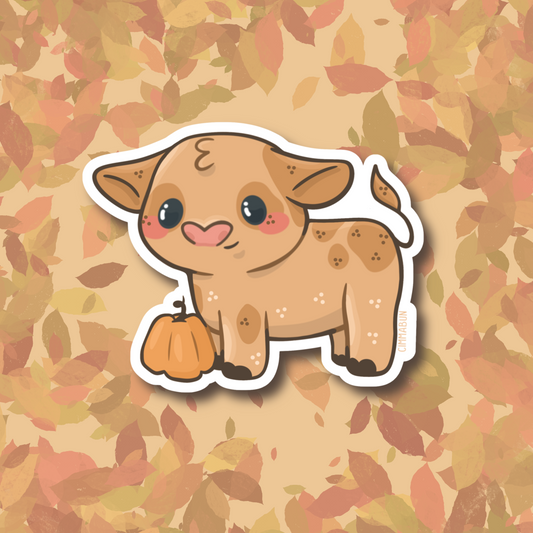 Pumpkin Spice Cow 3” Cute Vinyl Sticker