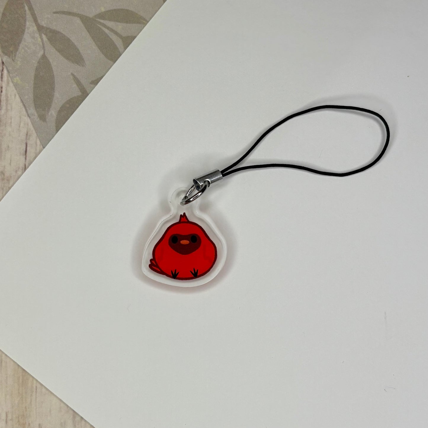 Red Winter Cardinal Cute Mini Acrylic Charm