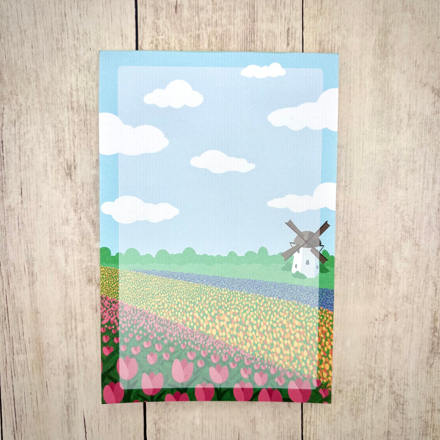 Tulip Field 4x6 Notepad / 3x3 Sticky Notes (Stationery)