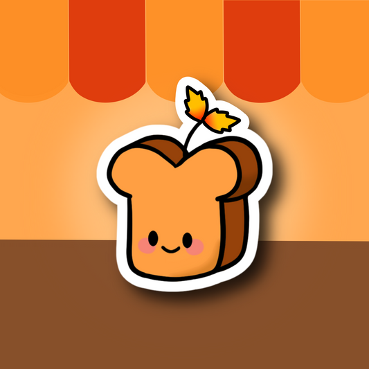 Fall Ted the Bread Cute 3" Vinyl Sticker