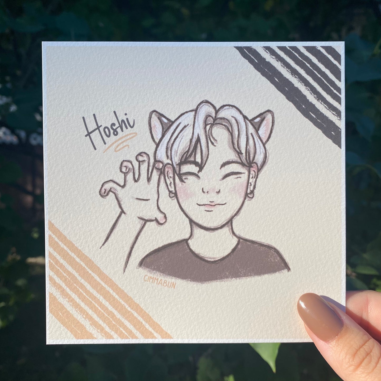 Seventeen Hoshi Horanghae 5x5 Cute Kpop Art Print