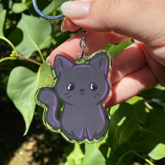 Black Cat Cute Acrylic Keychain