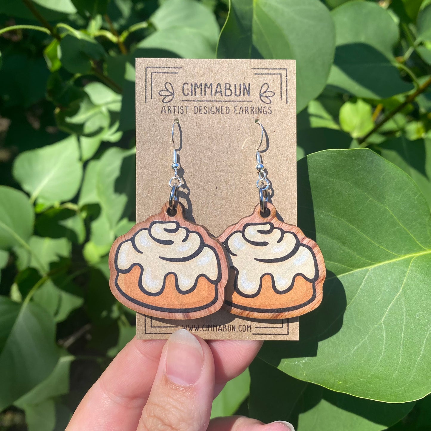 Cinnamon Roll Earrings (Synthetic Wood, Lightweight, Sensitive Skin Friendly)