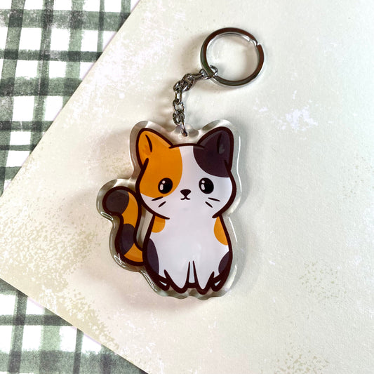 Calico Cat Cute Acrylic Keychain